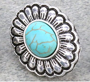 J6677C - Western Squash Blossom Stone Hat Pin