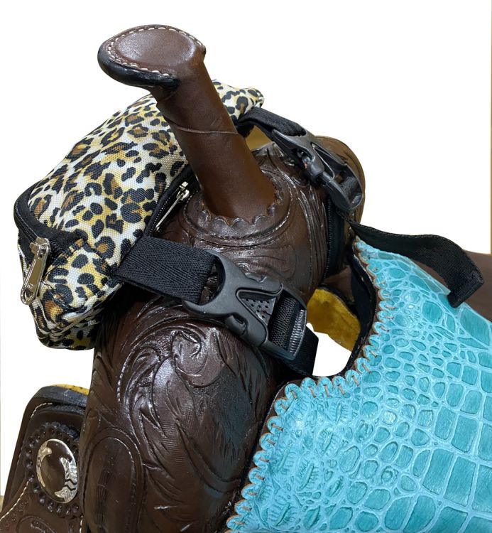 177736 - Cheetah Print Insulated Nylon Saddle Pouch