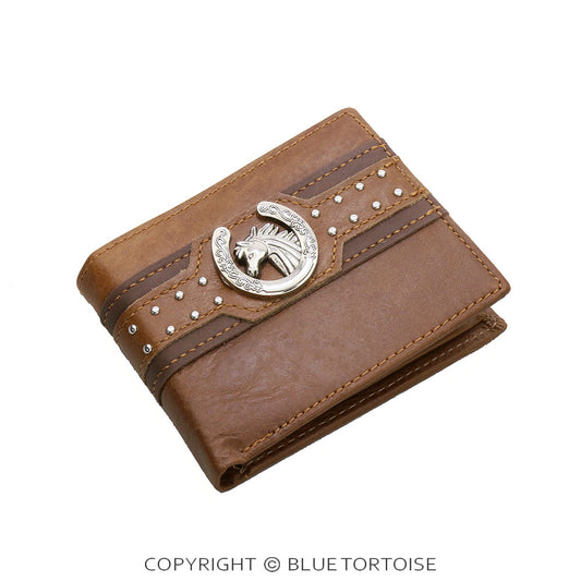 A8485 - Genuine Leather Horse & Horseshoe Men’s Wallet