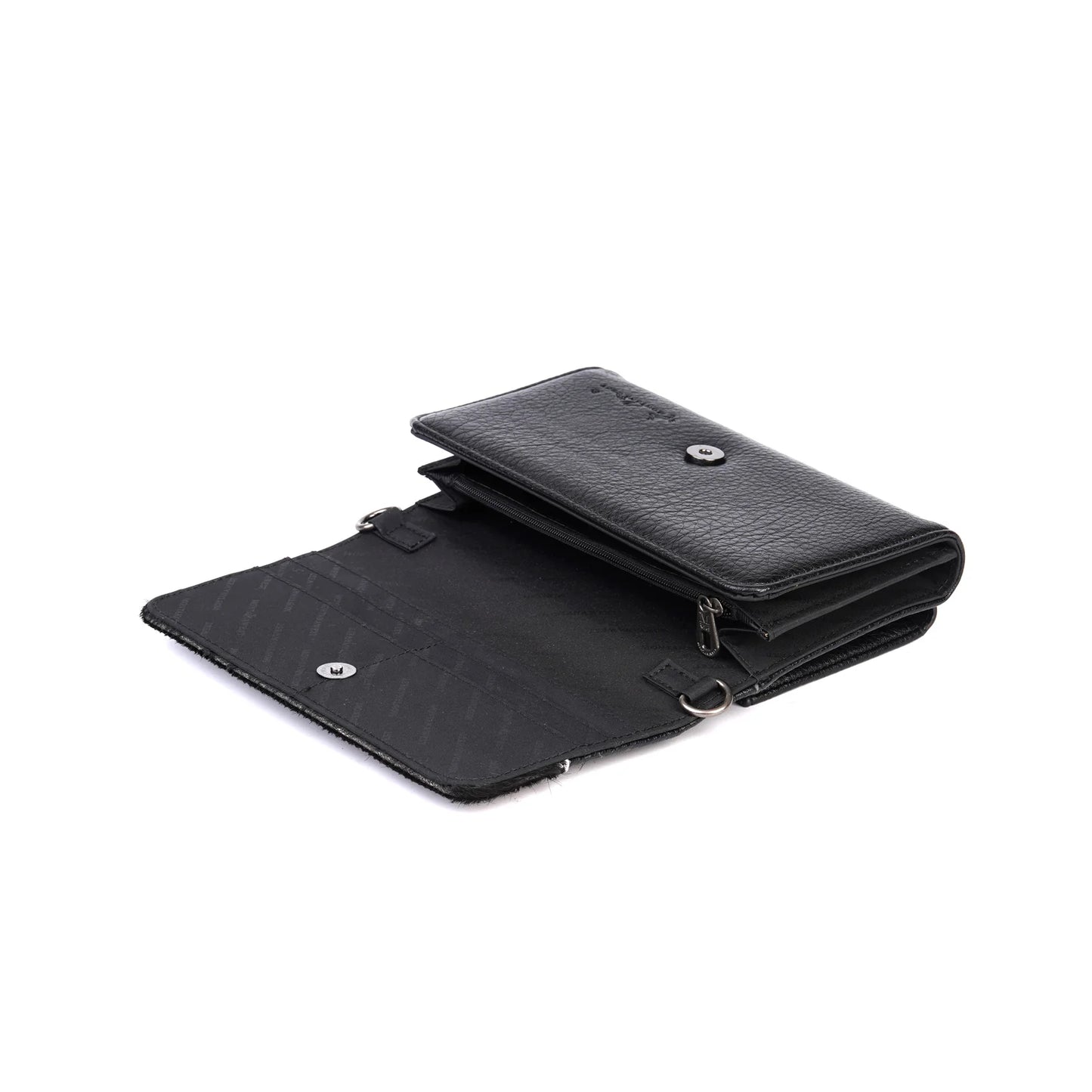 FIO002BK - Montana West Hair-On Cowhide Collection Wallet/Crossbody Black