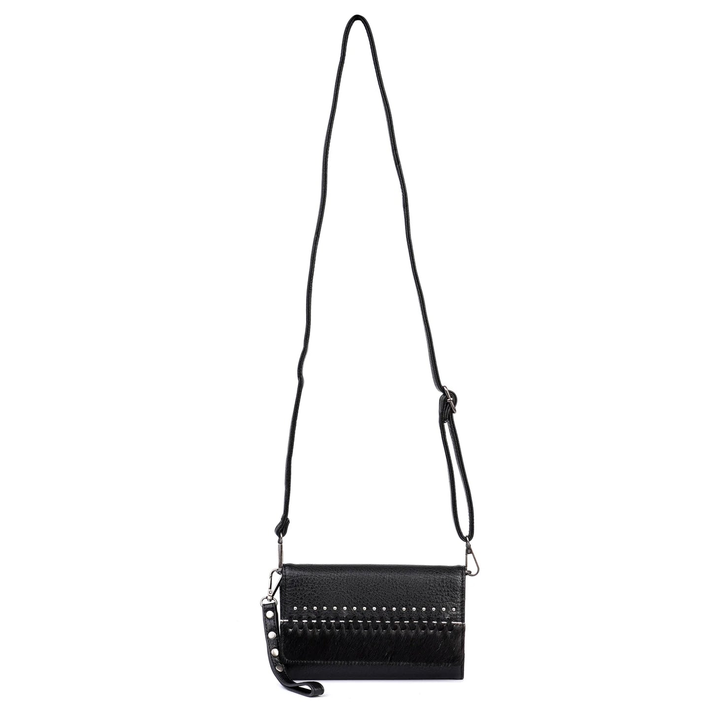 FIO002BK - Montana West Hair-On Cowhide Collection Wallet/Crossbody Black