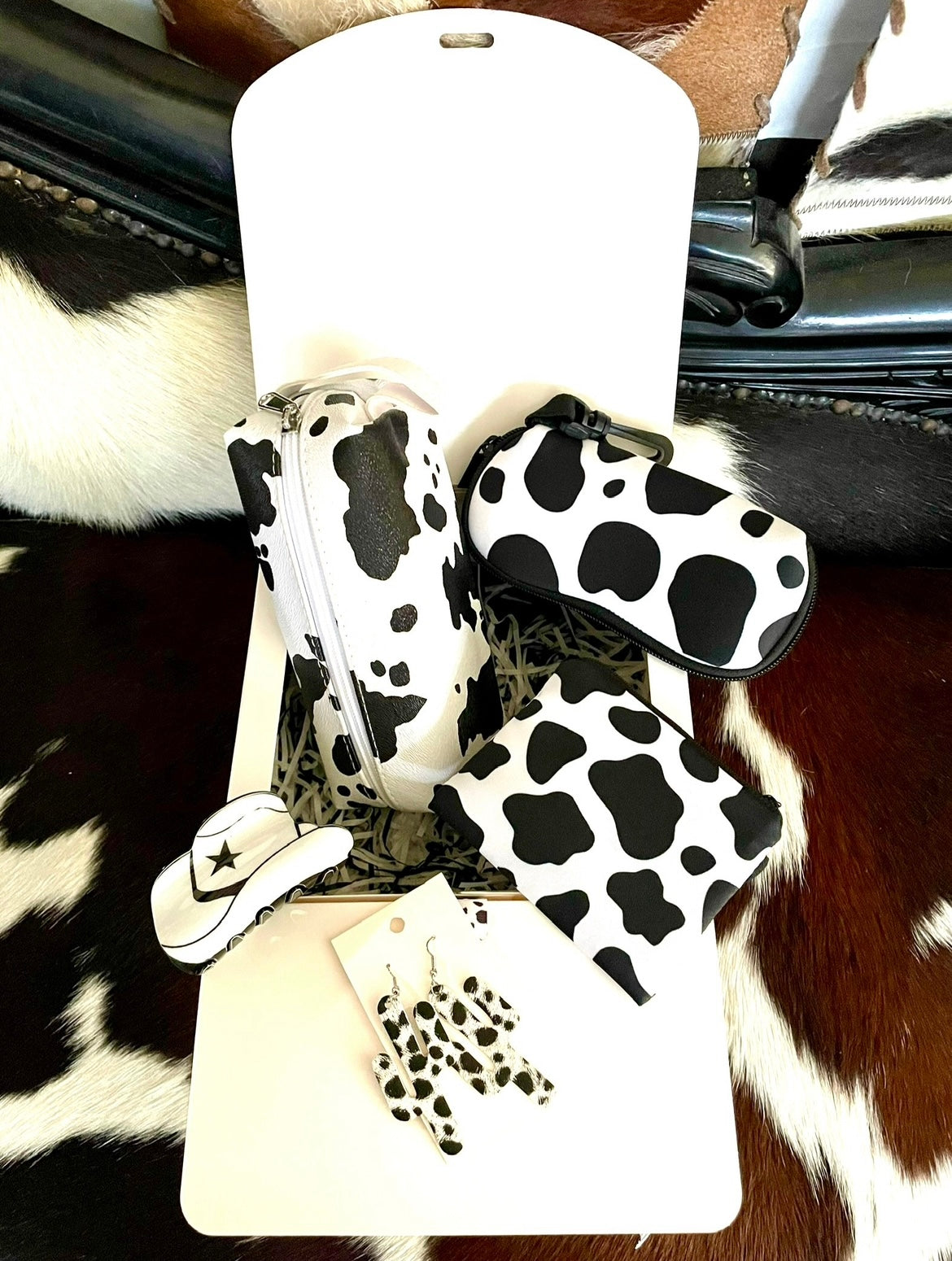 13 - Gift Pack Black & White Cow Print