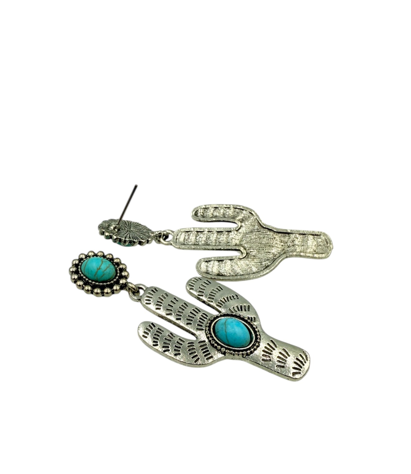 J7077 - Cactus Turquoise Stud Dangles Earrings