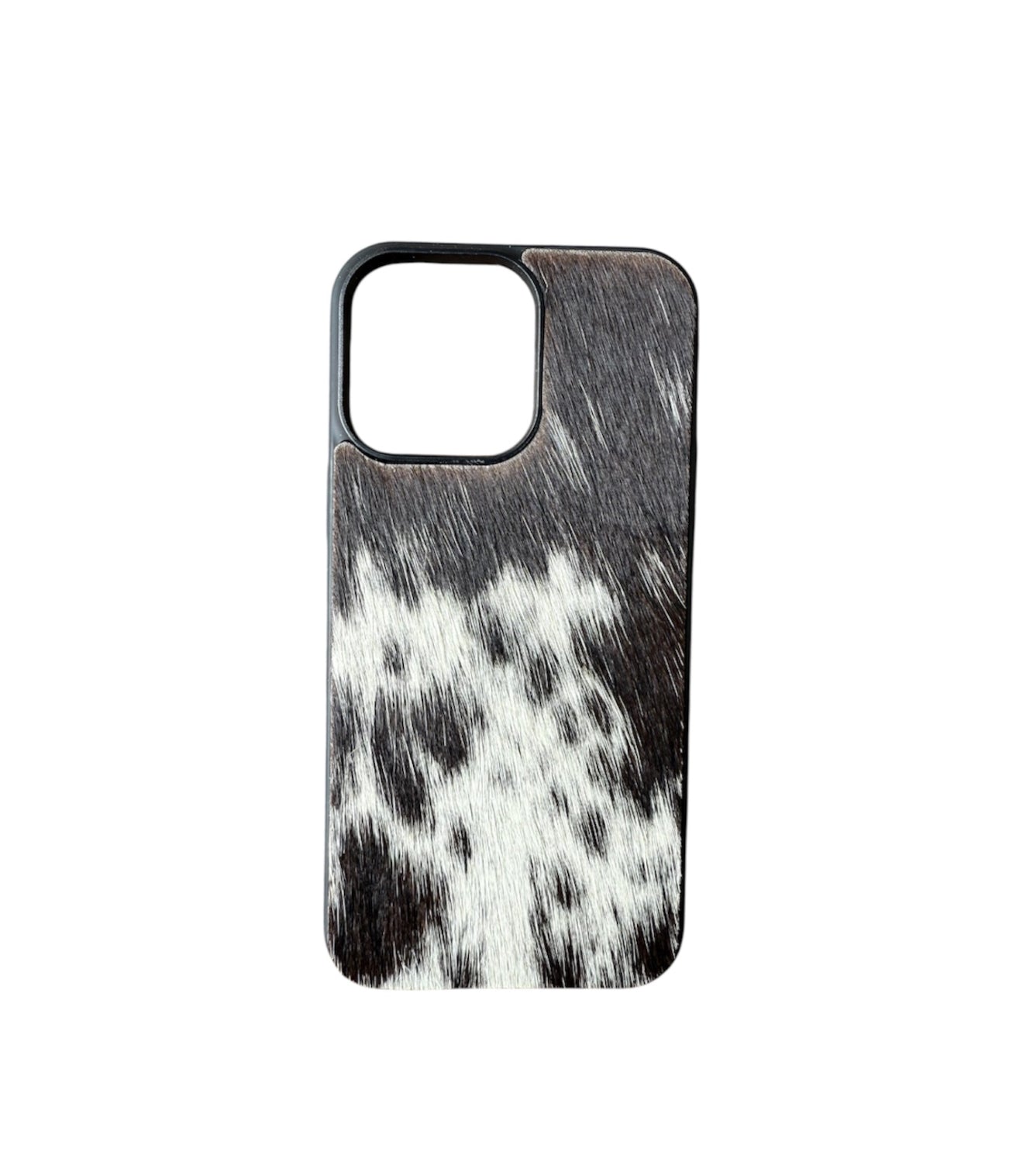 A8636 - IPhone 14 Pro Max Hair on Hide Leather w Rubber Case