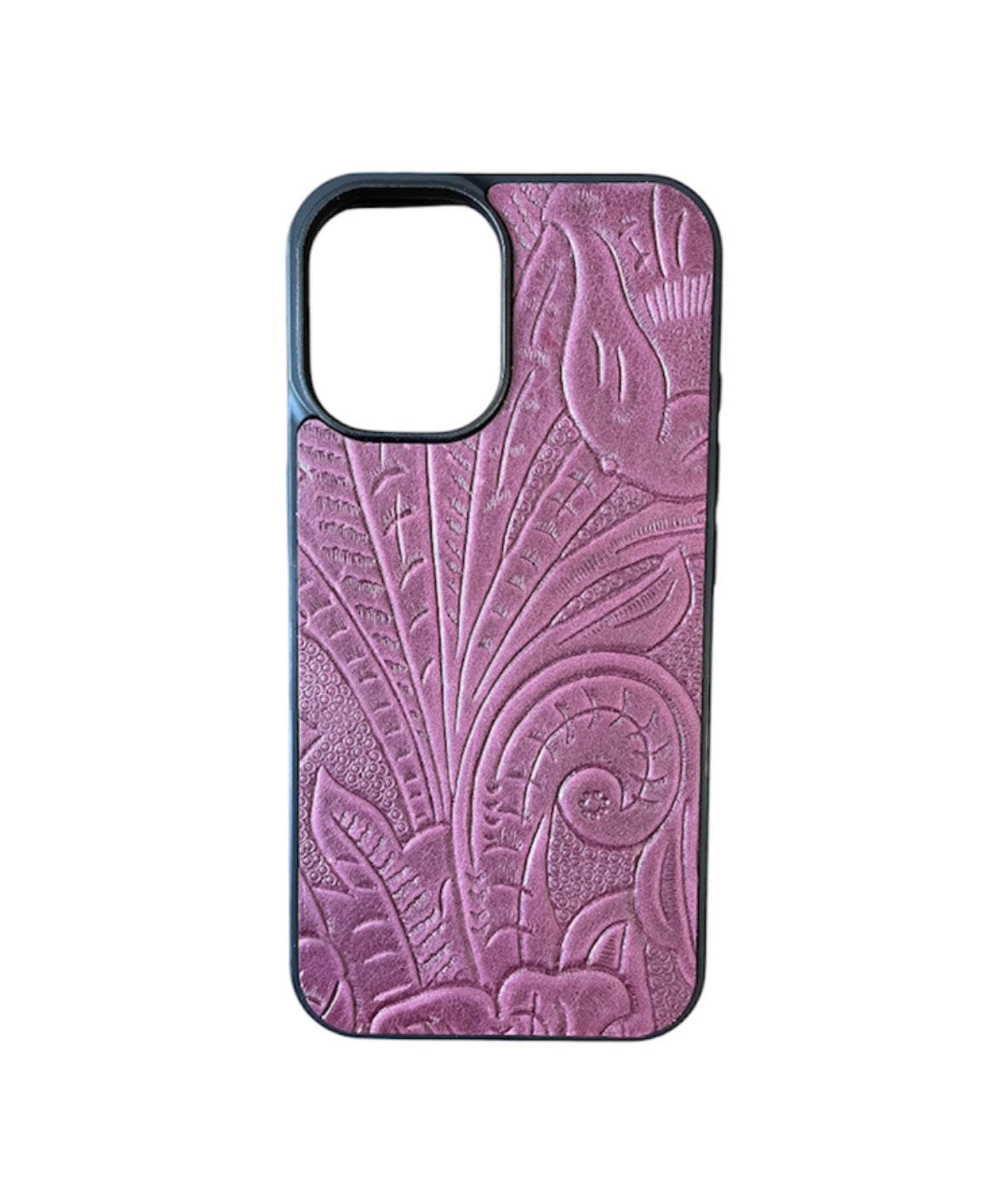 A8805 - IPhone 16 Tooled Leather w Rubber Case