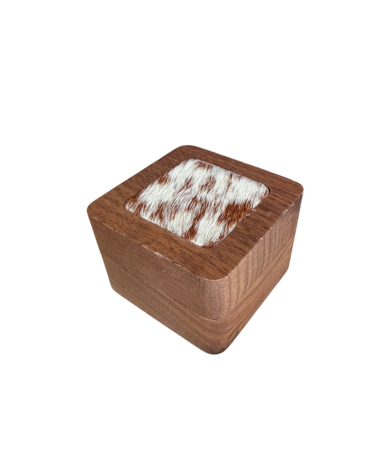 A8778 - 100% Hair On Hide Wooden 1 Ring Box