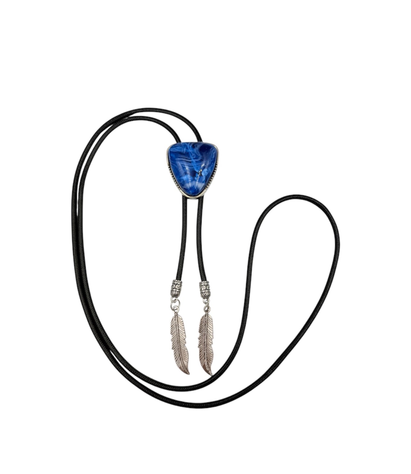 J7084 - Bolo Tie w Blue Bead