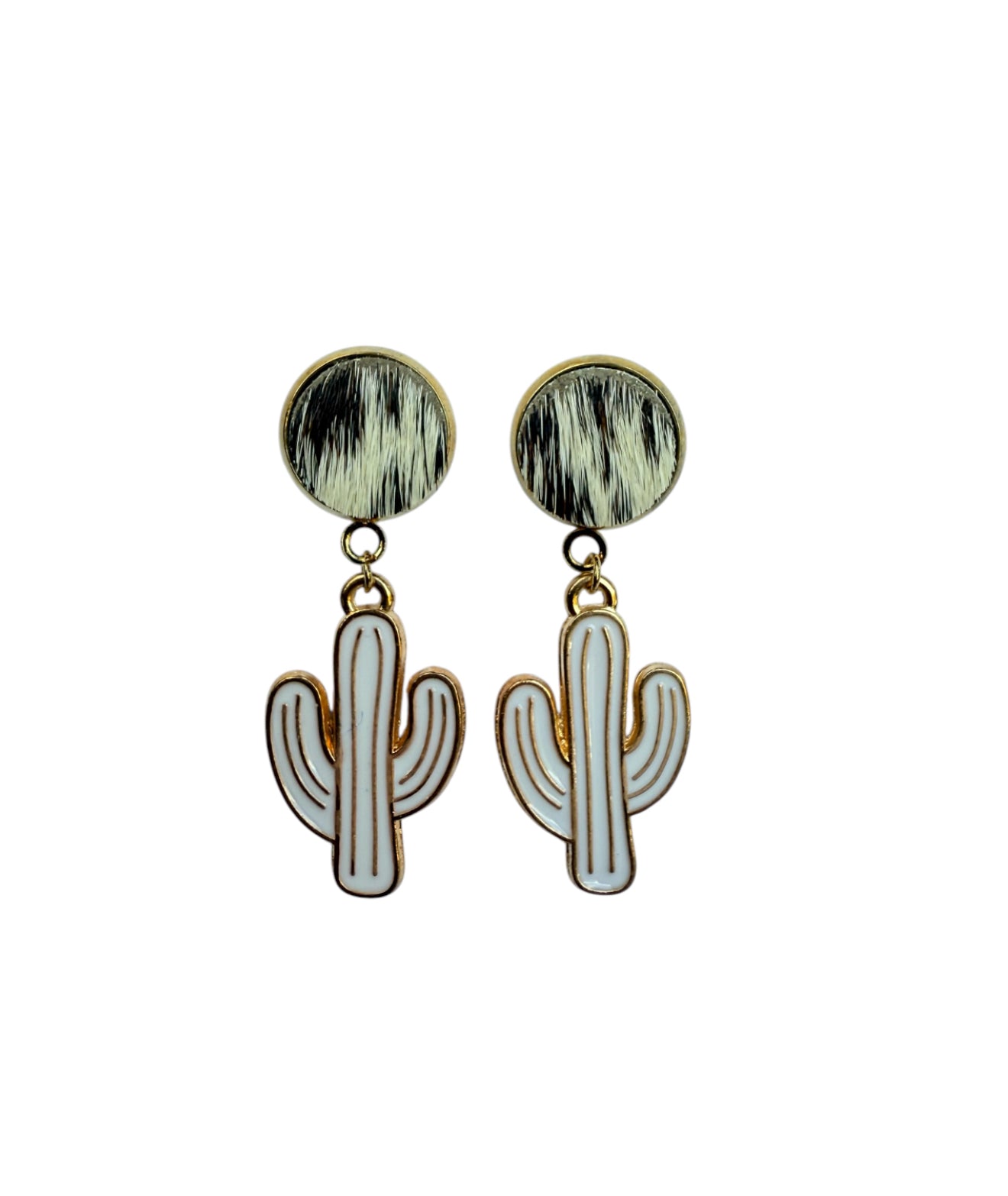 J7041D - 100% Hair on Hide Dangle Earrings