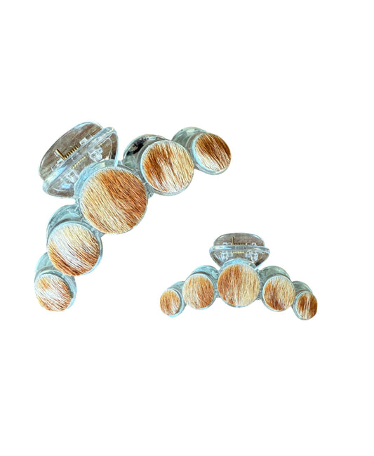 J6892 -  Cowhide Large Hair Claw Clip