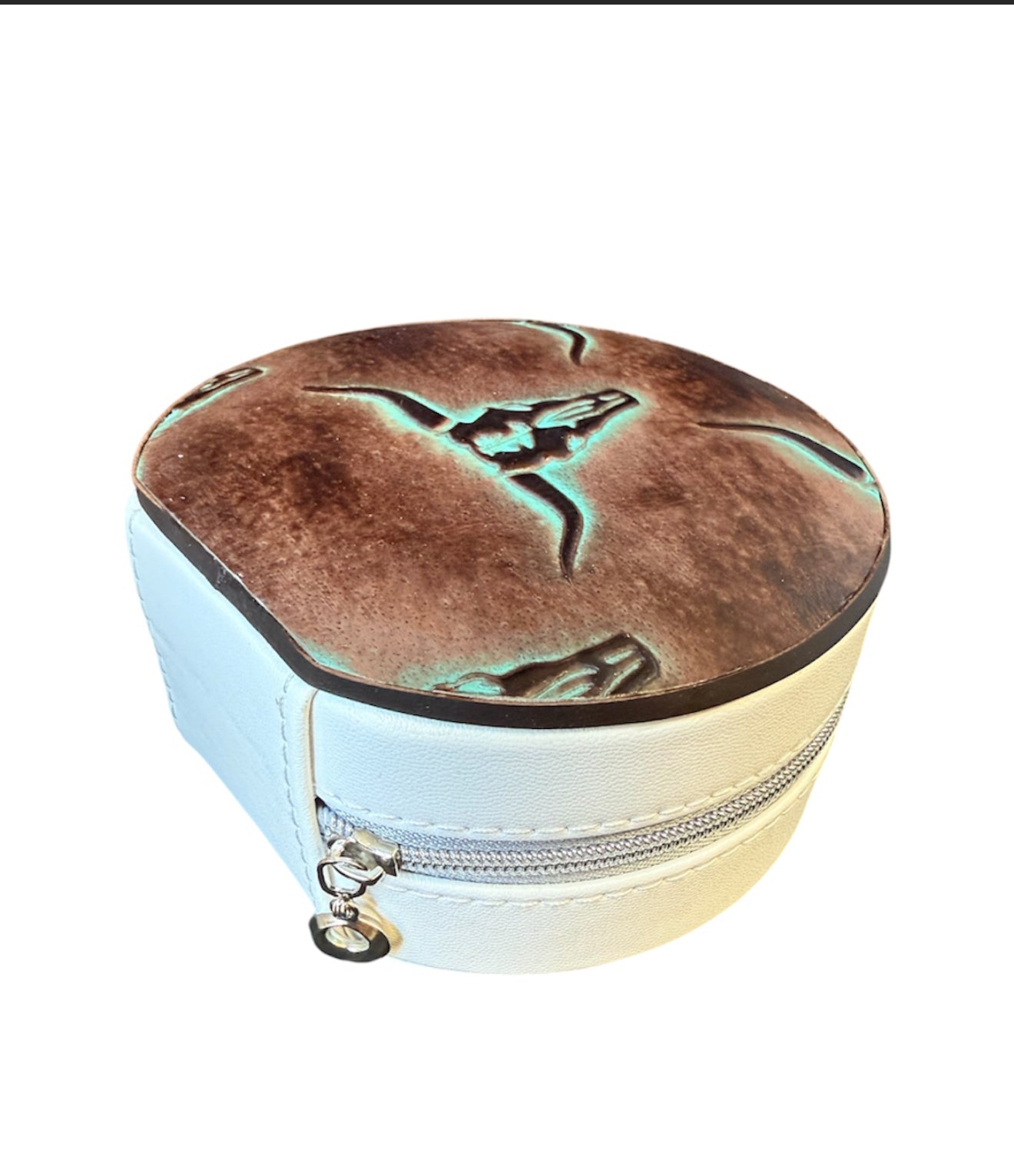 A8853 - 3 Layer Large Tooled Leather Jewellery Box