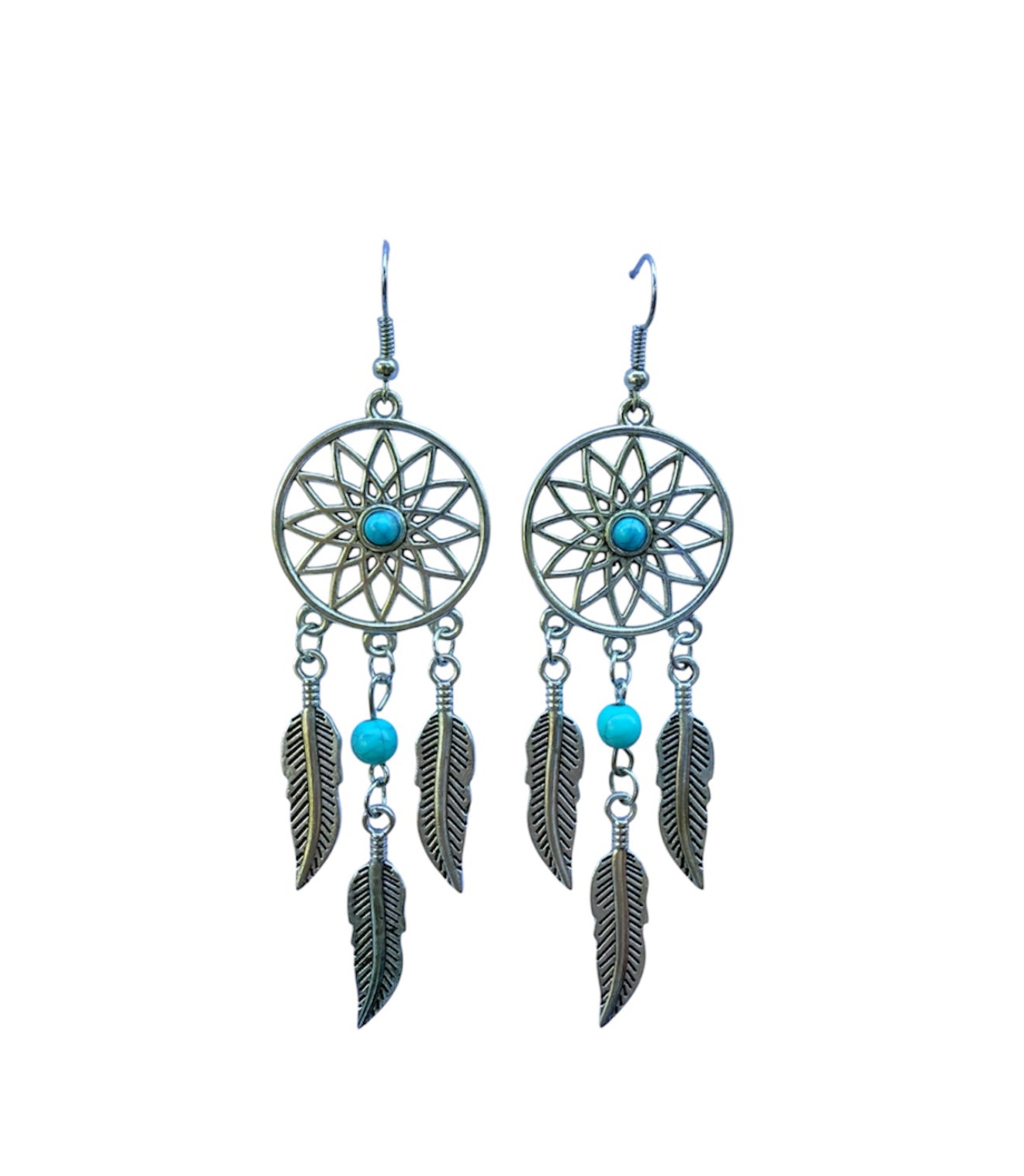 J6184A - Dream Catcher Dangle Earrings