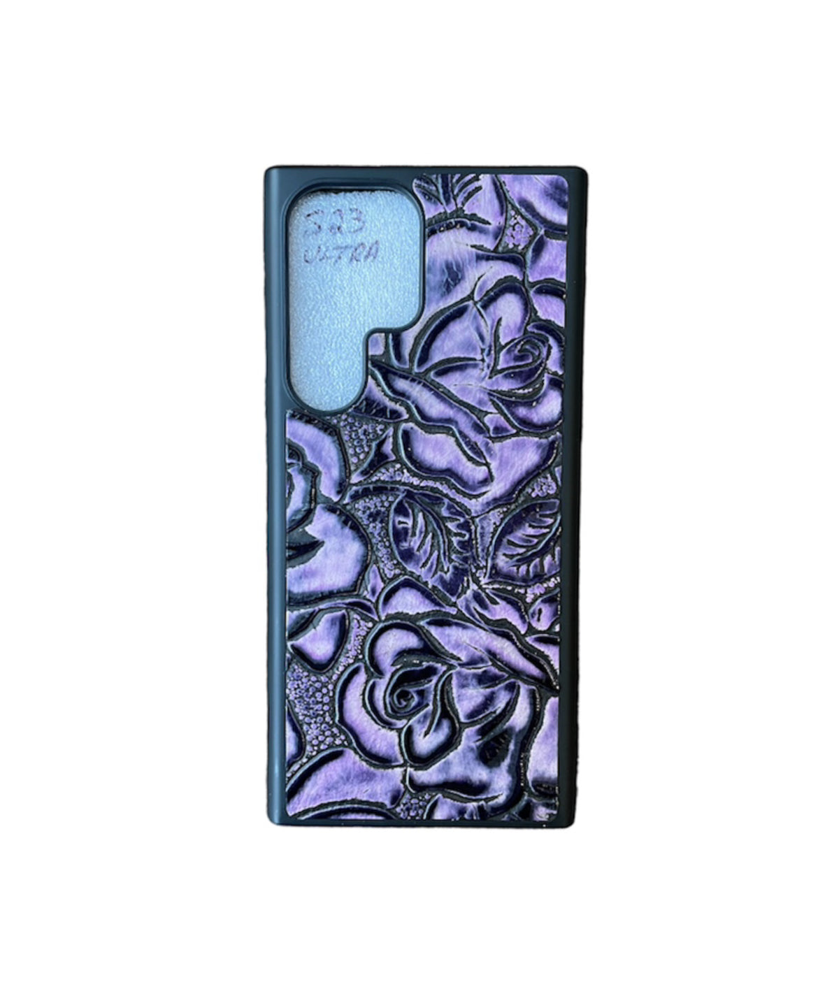 A8708 - Samsung S23 Ultra Tooled Leather w Rubber Case