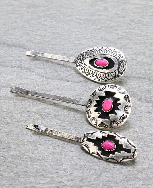 J6638 - 3 Pcs Western Aztec Style Hairpin Set