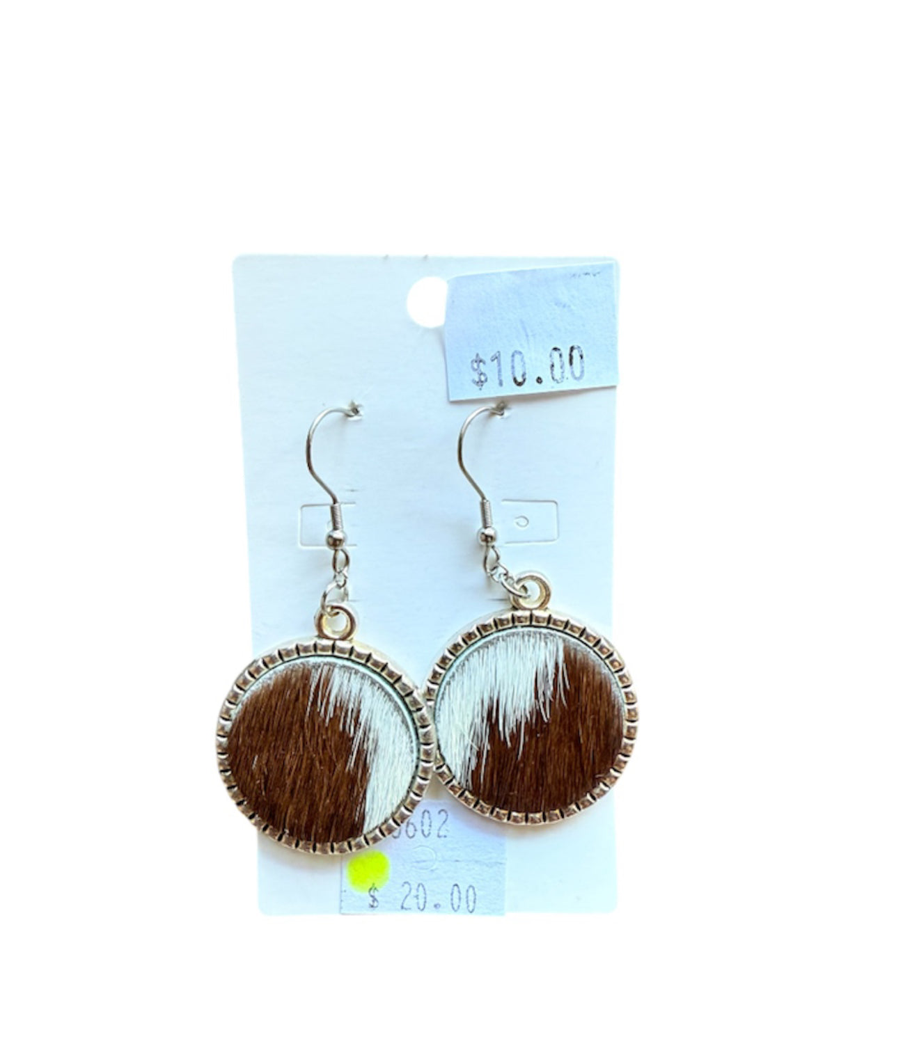 J6602 - Round Hide Fishhook Earrings