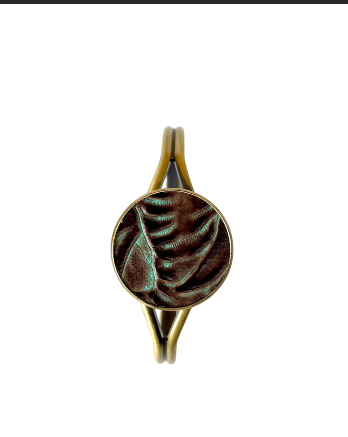 J6863 - 3/4 Bangle w Tooled Leather Bezel