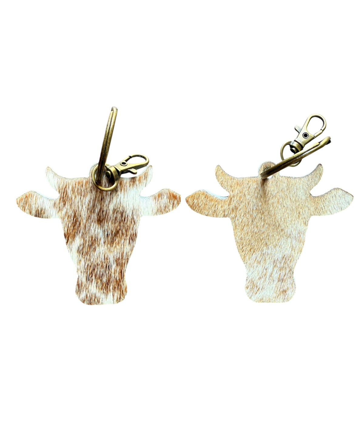 A8767 - Double Sided 100% Hair On Hide Leather Cow Keychain