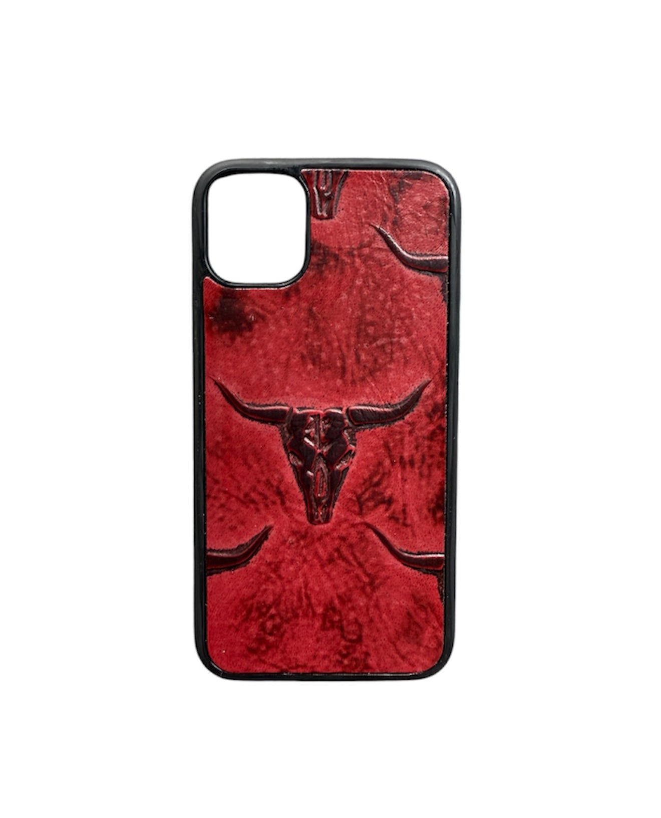 A8572 - IPhone 11 Tooled Leather w Rubber Case