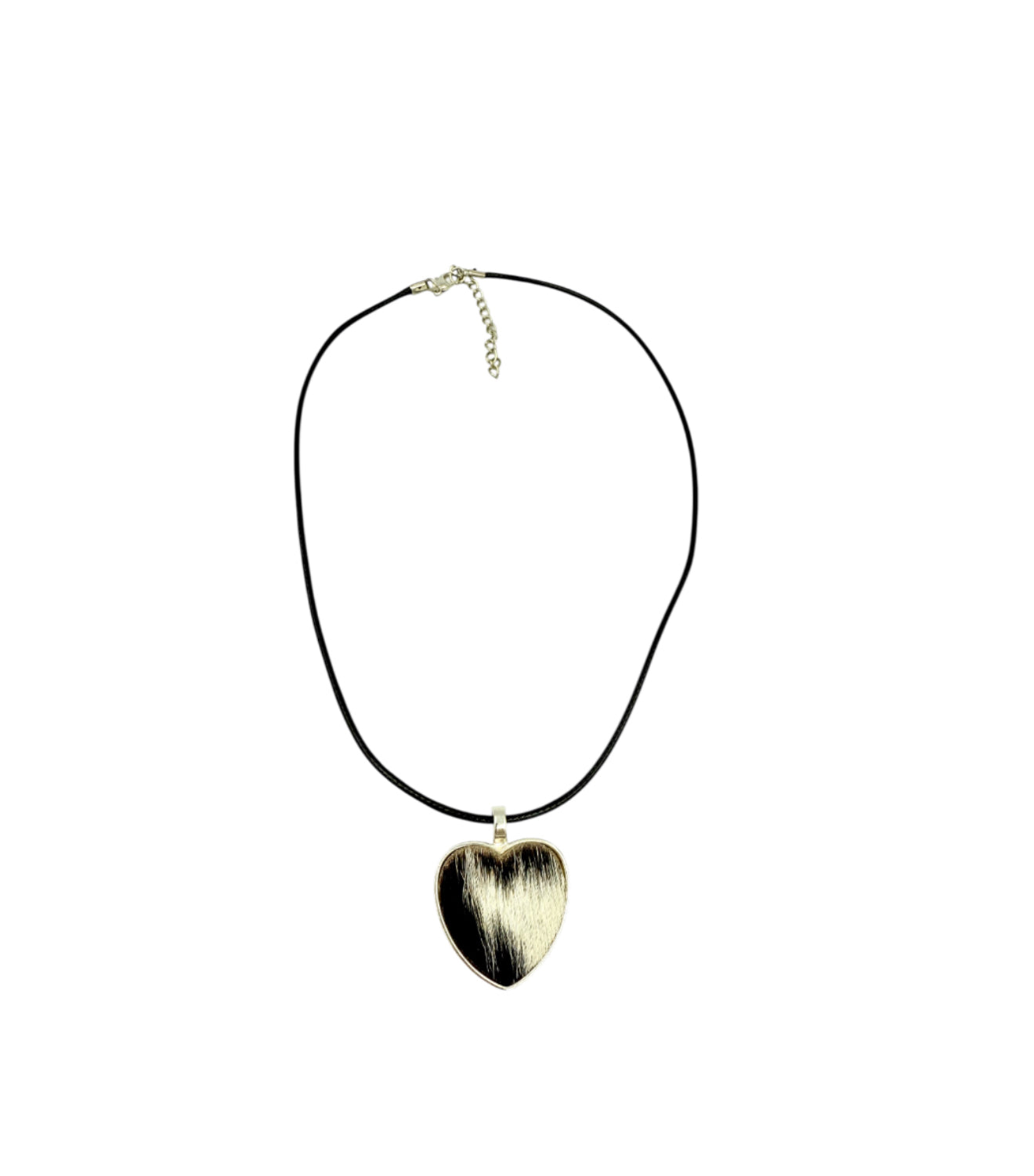 J7098 - 100% Cowhide Heart Pendant Necklace
