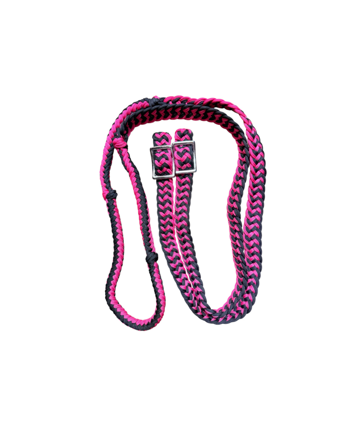 T5300 - Two Colour Braided Barrel Reins with Knots