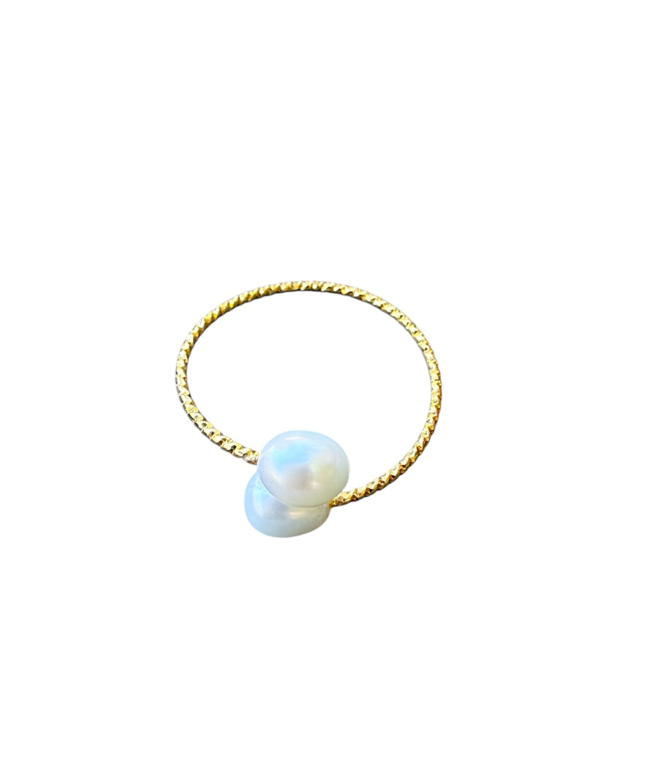 J7120 - 2 Real Pearl Adjustable Ring