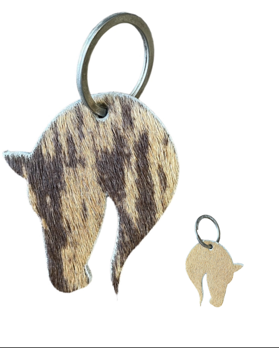 A7949 - Double Sided 100% Hair On Hide Leather Horse Keychain