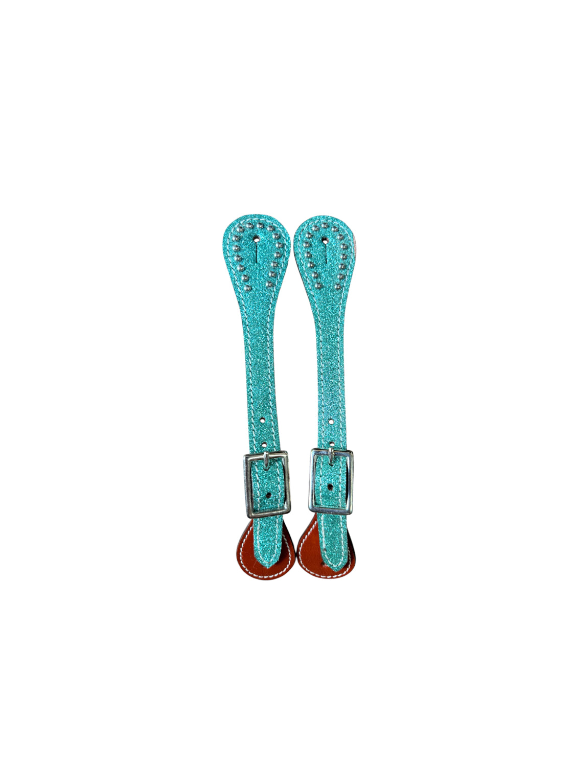176458T - Ladies Turquoise Glitter Spur Straps