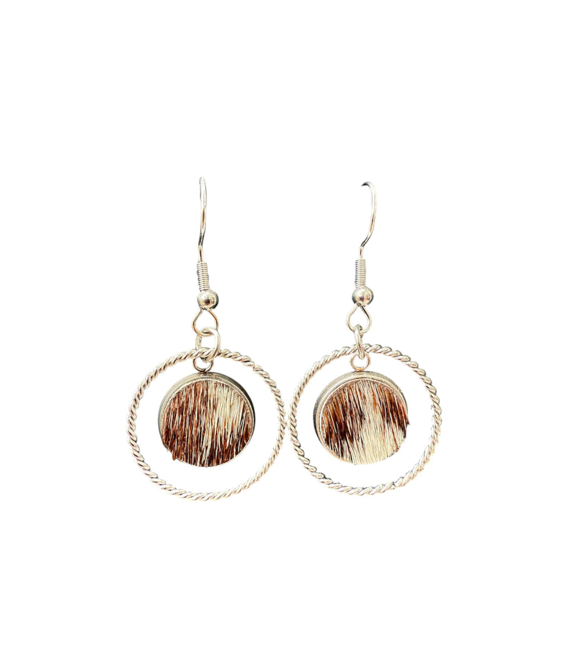 J7053E - 100% Hair on Hide Dangle Earrings