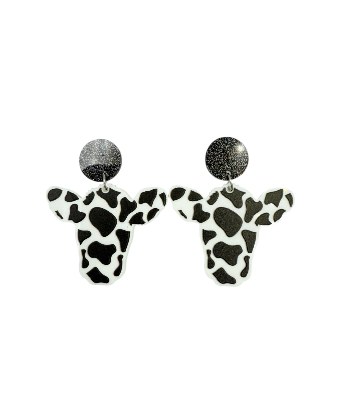 J6518 - Cow Print Stud Dangle Earrings