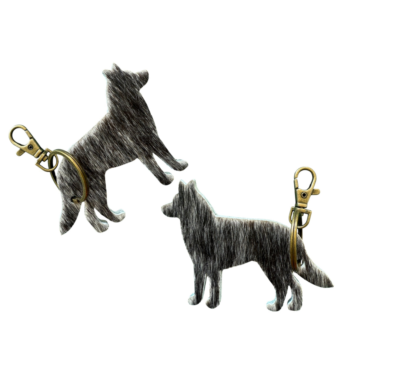 A8159 - Double Sided 100% Hair On Hide Leather Keychain