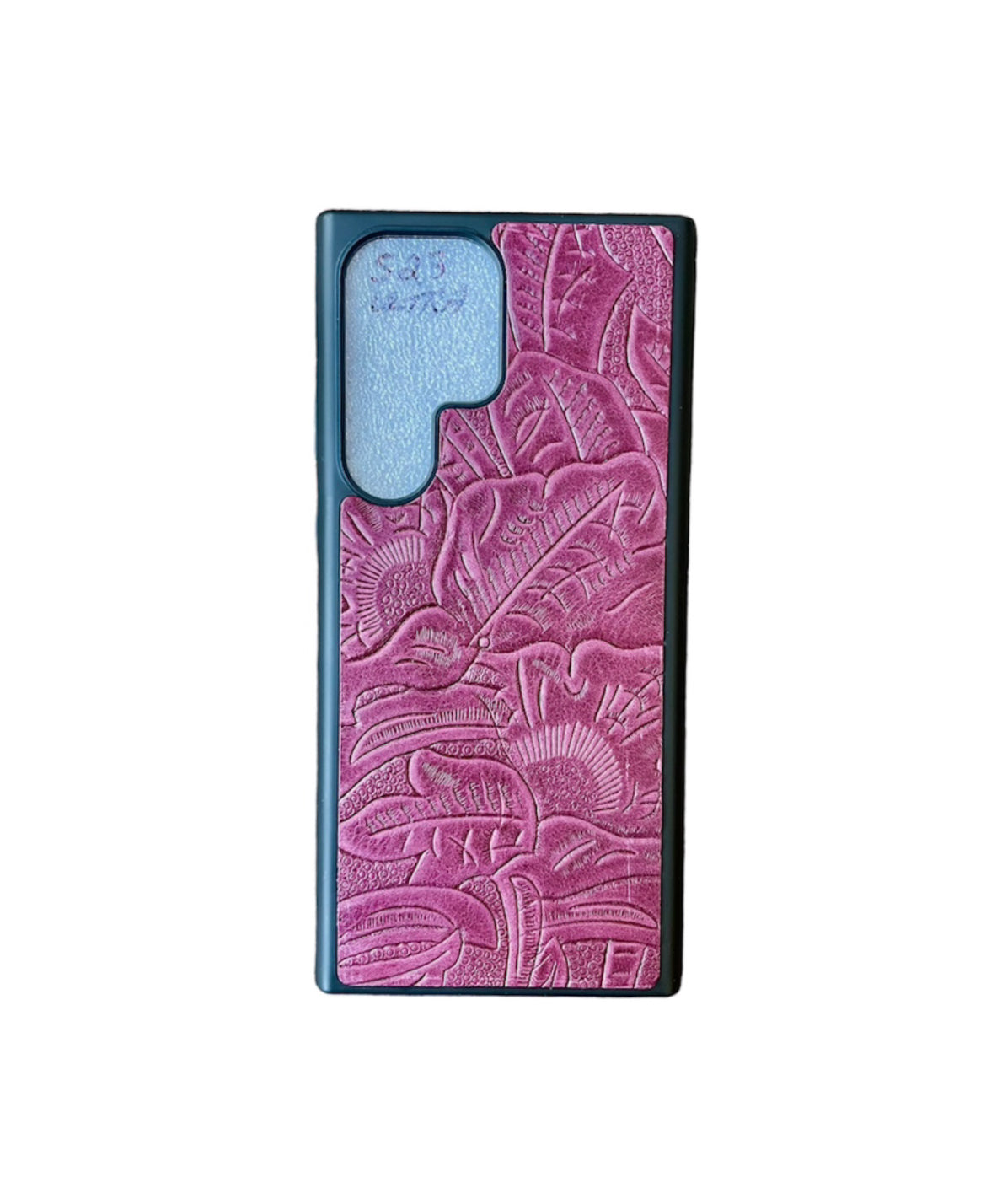 A8709 - Samsung S23 Ultra Tooled Leather w Rubber Case