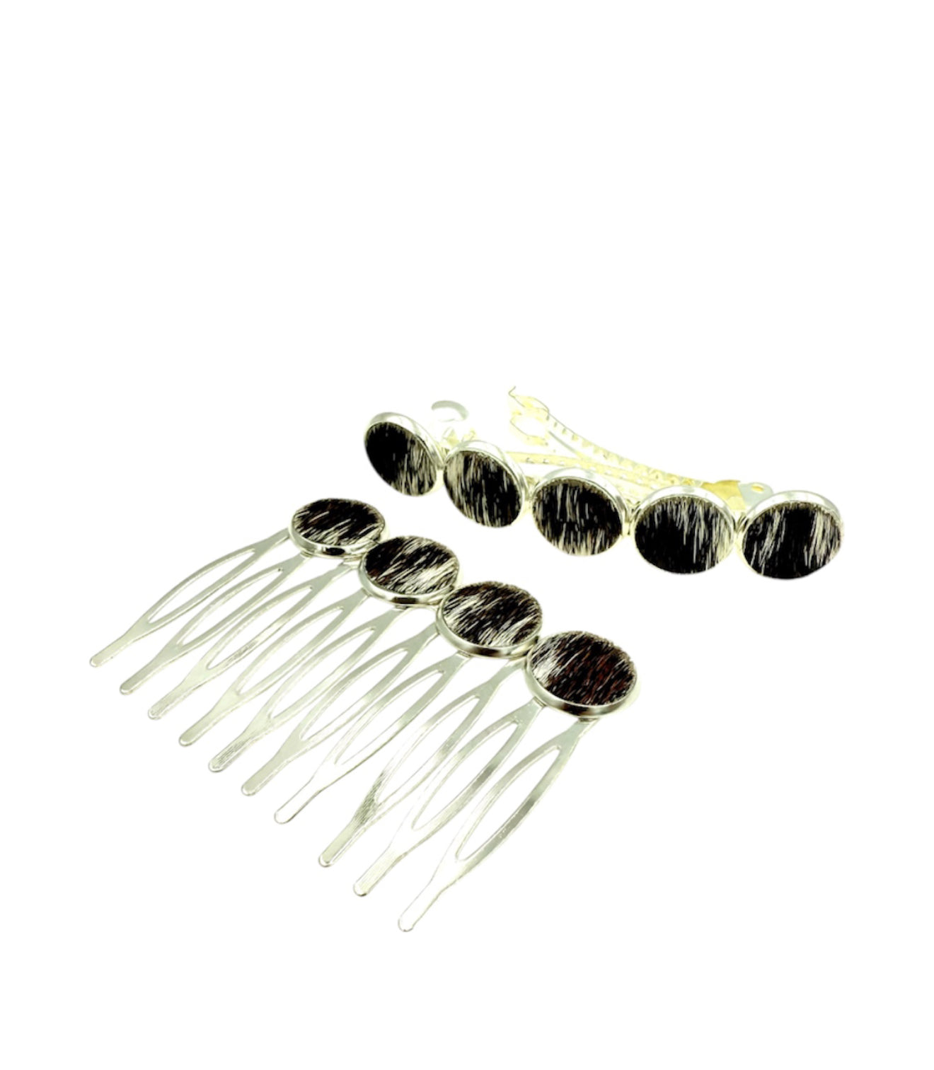 J6625 - 2 Set Western Cowhide Hair Accessories