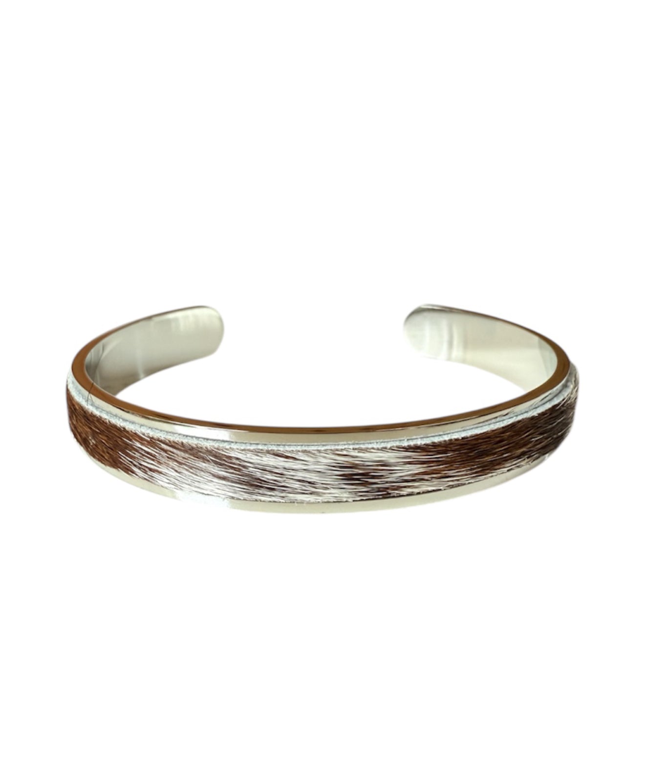 J7004 - Solid/Stainless Steel 3/4 Bangle Cowhide