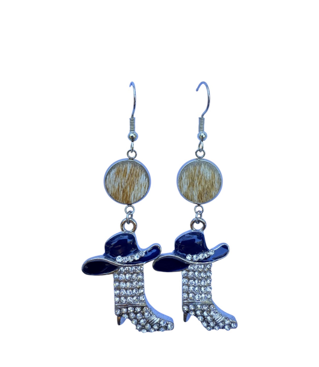 J7041A - 100% Hair on Hide Dangle Earrings