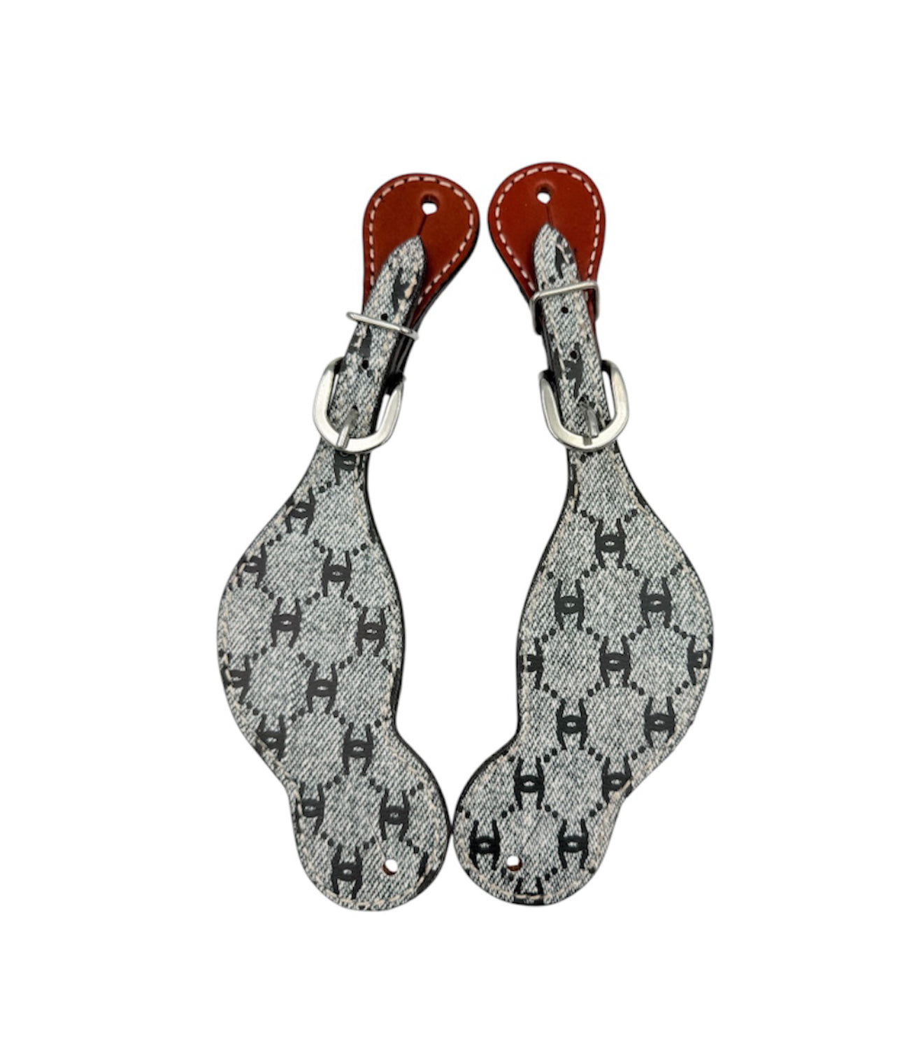 M123XH - Ladies Leather printed leather spur straps