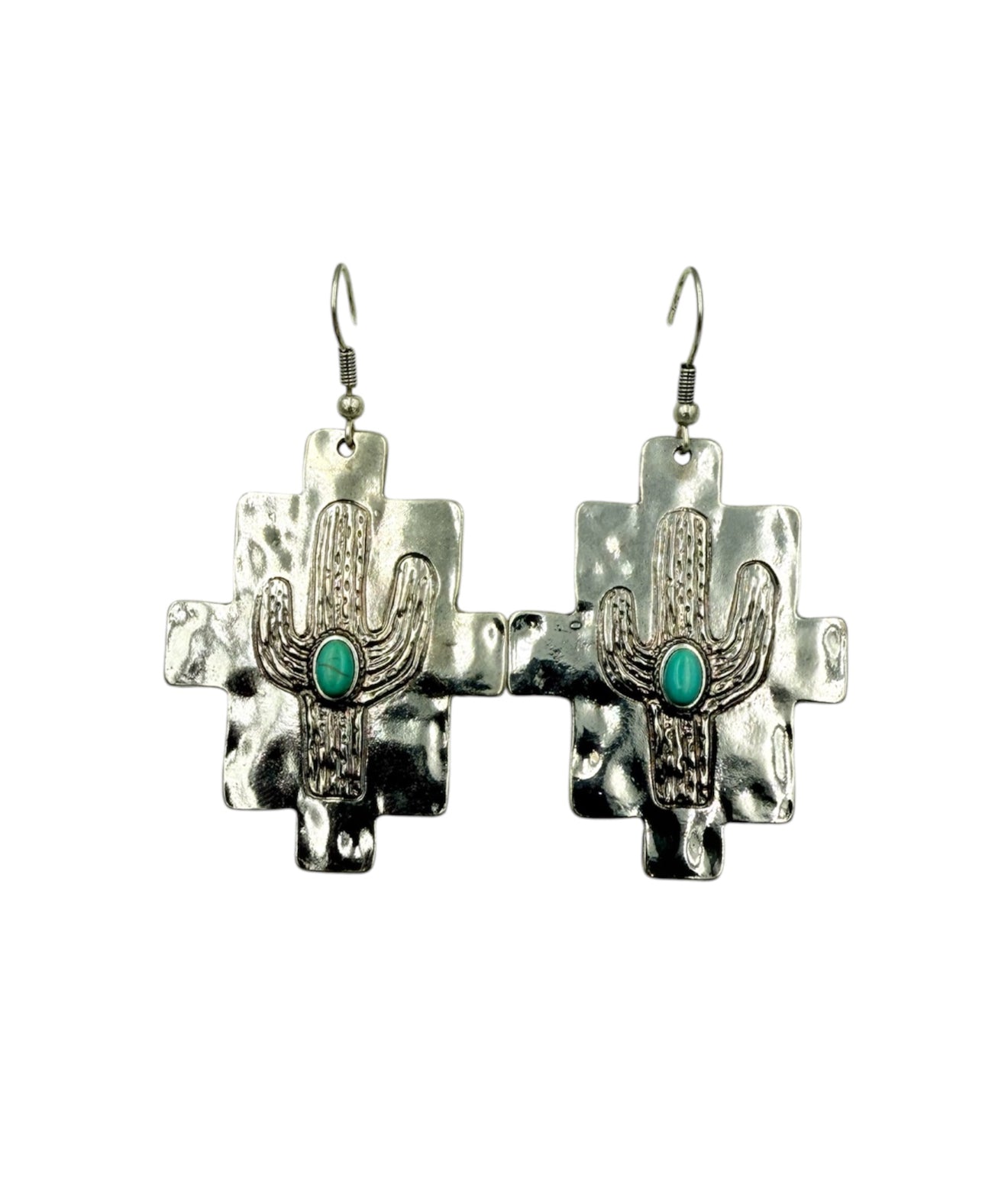 J7078 - Cactus Turquoise Dangle Earrings