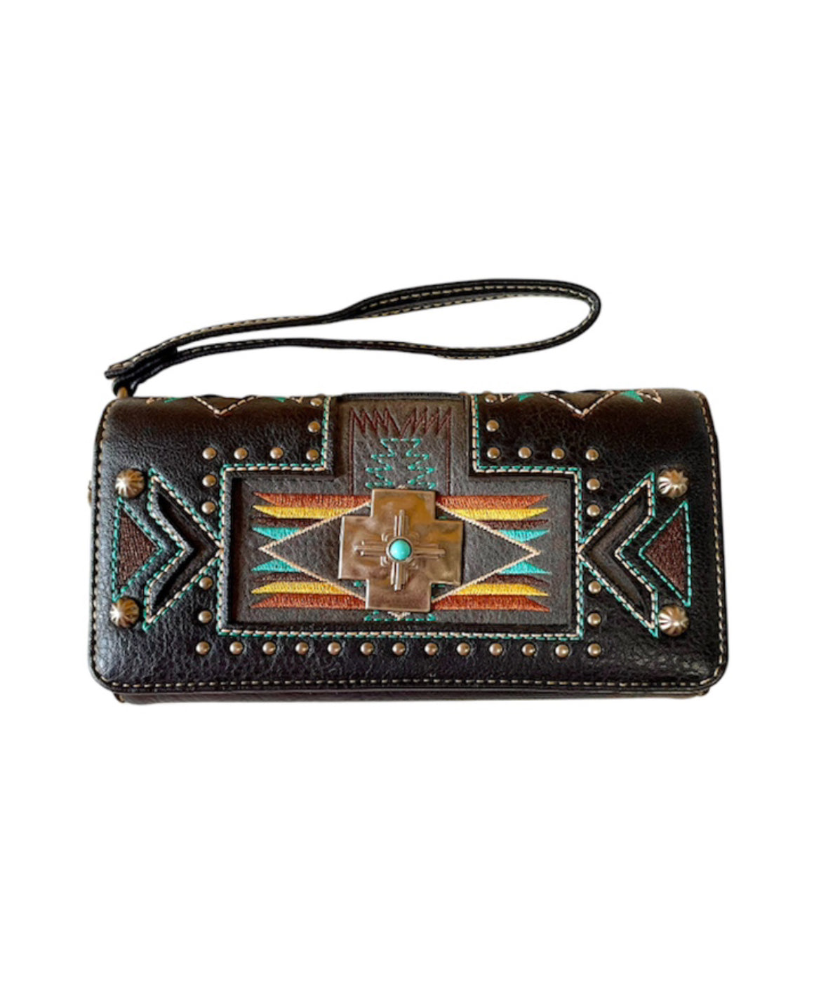 MW1261W002BK - Montana West Embroidered Collection Wallet Black