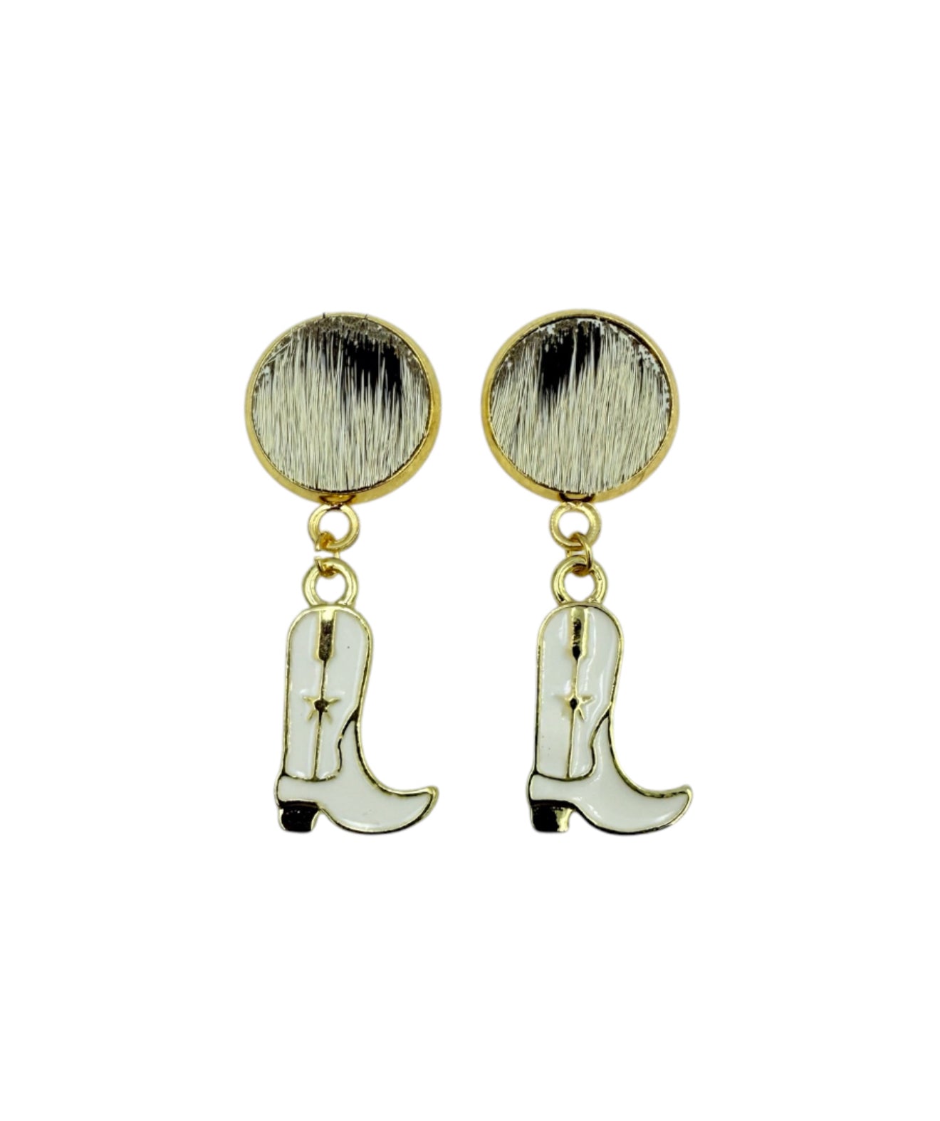 J7017 - 100% Hair on Hide Stud Dangle Earrings