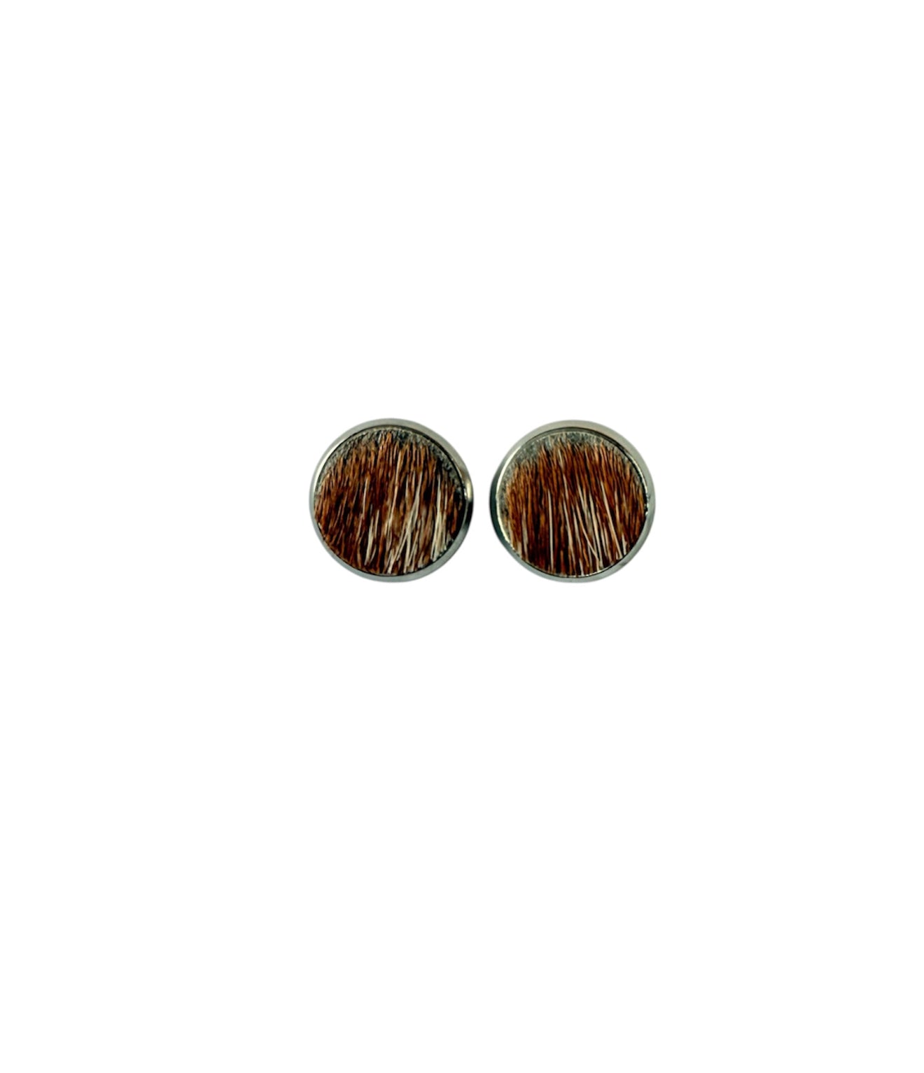 J6976A - 10mm Round Hide Stud Earrings