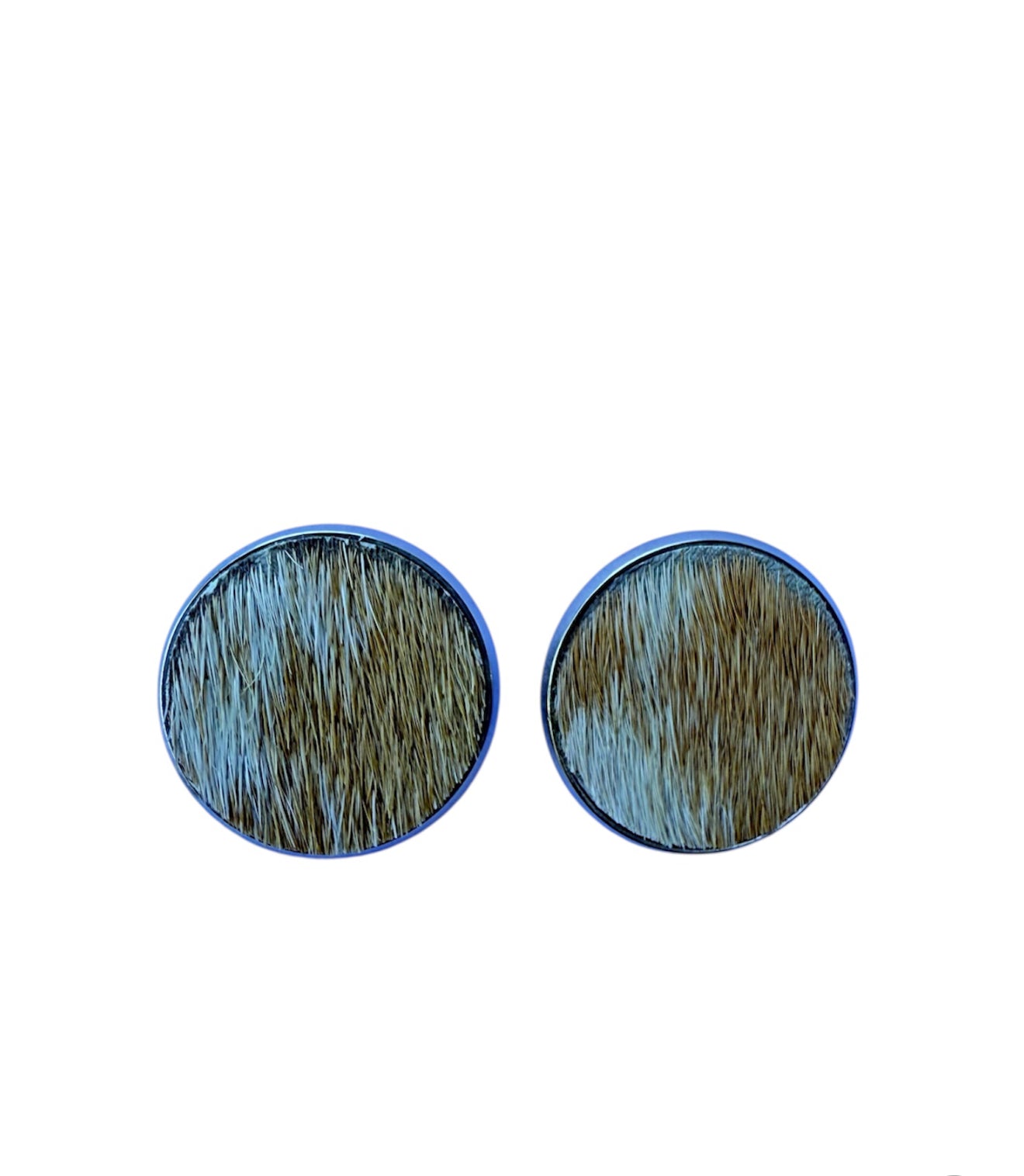 J7051A - Round Hide Stud Earrings
