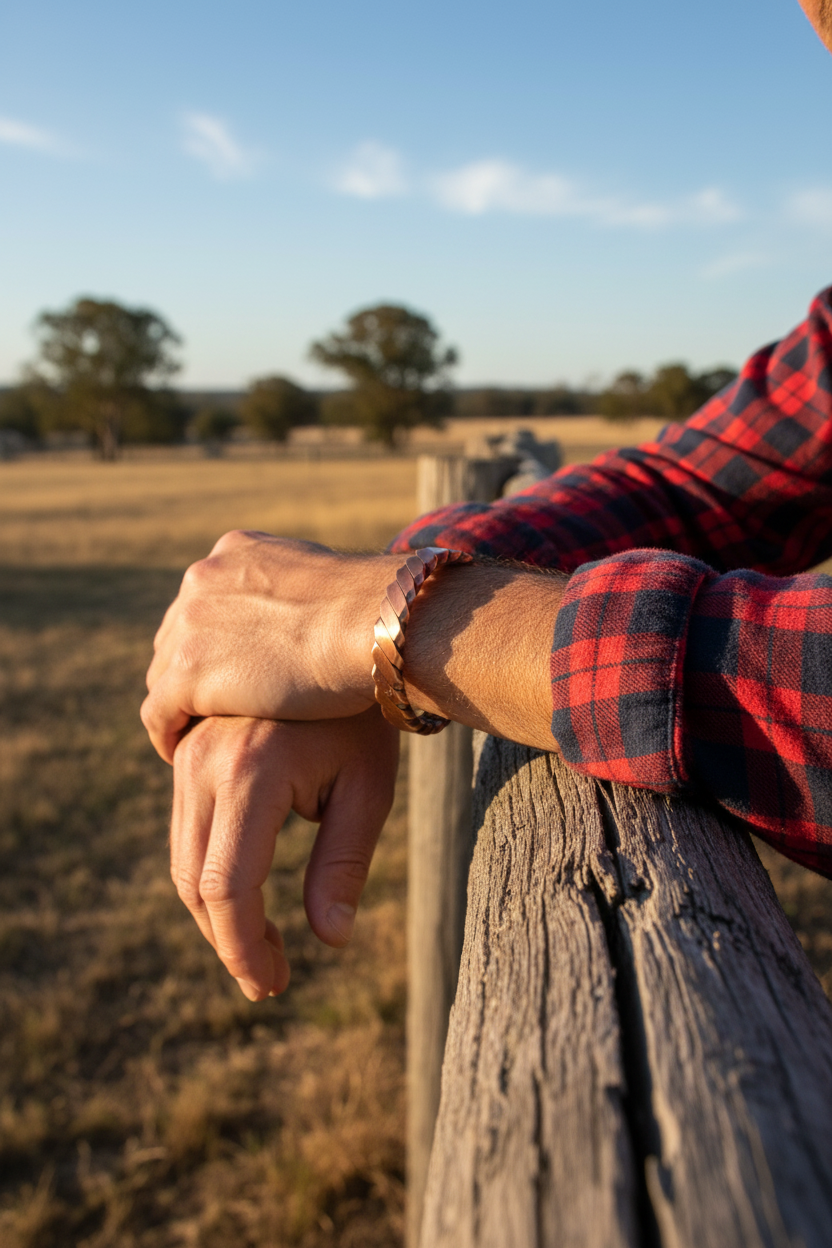 J6887 - Copper Bangle 3/4 Twisted Plain - Rawhide Western Wear