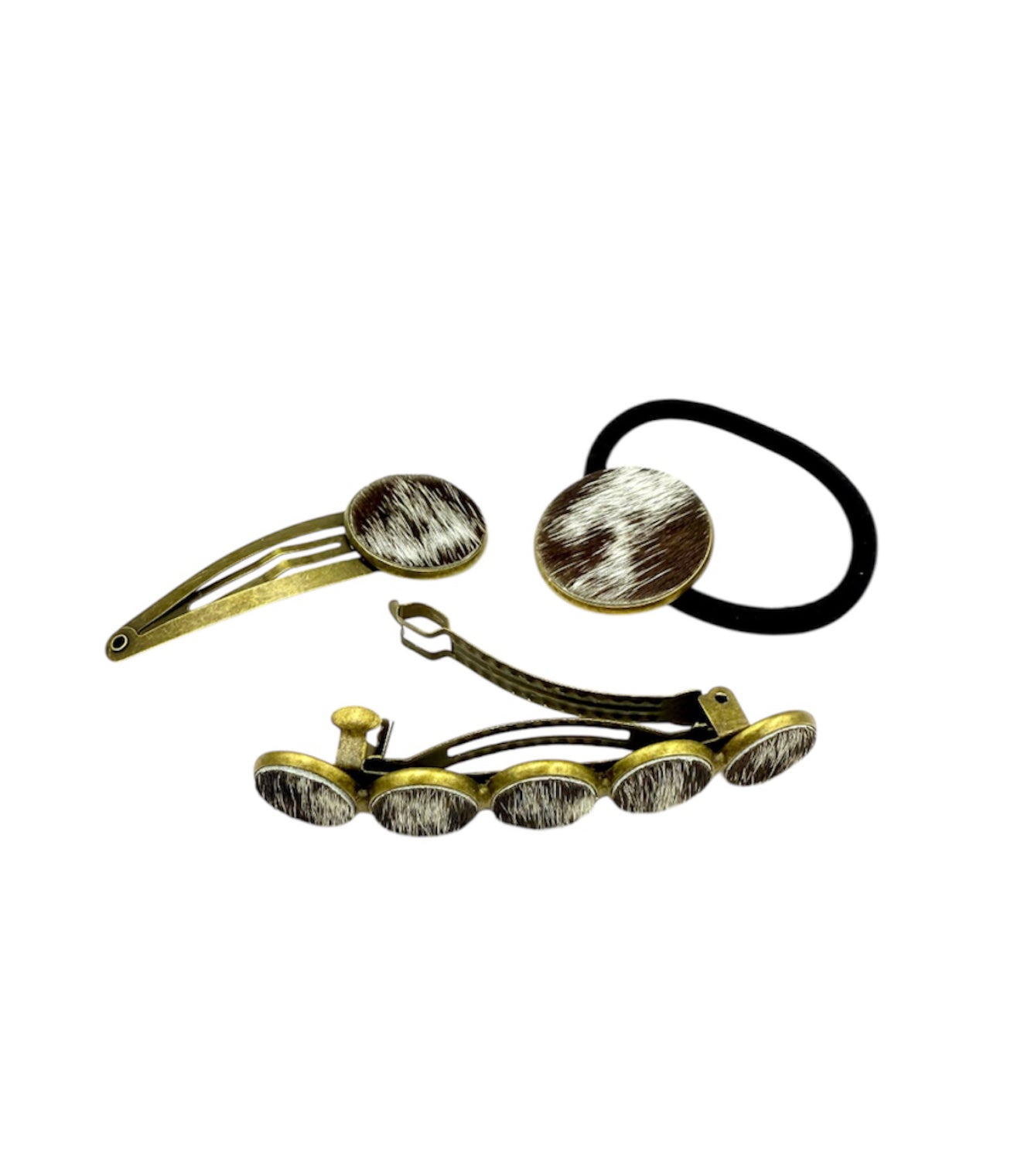 A8860 - Set of 3 Western Cowhide Hair Accessories