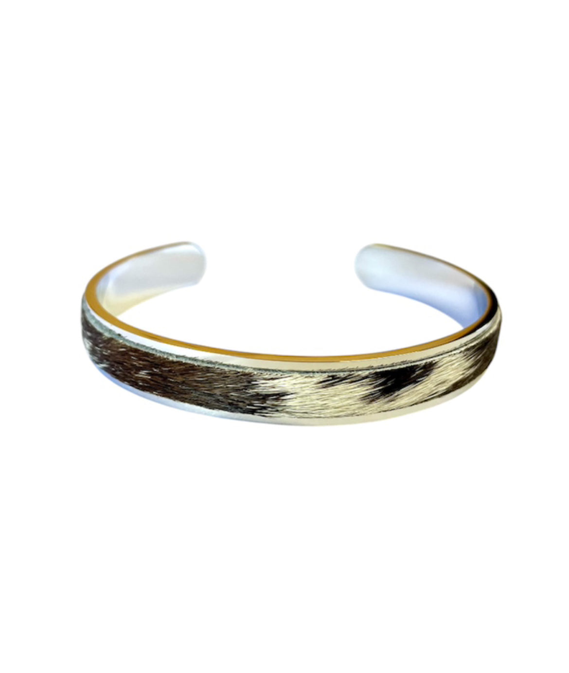 J7004 - Solid/Stainless Steel 3/4 Bangle Cowhide