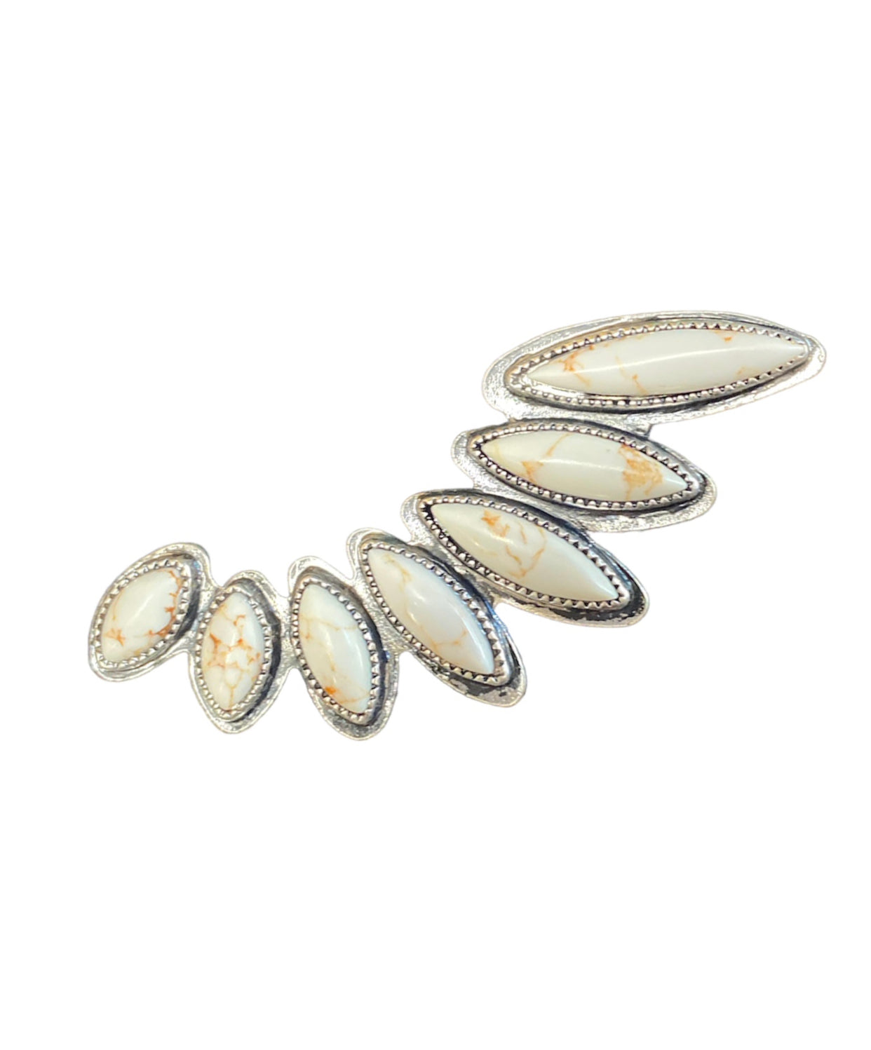 J6695W - 3″ Color Stone Ear Cuff Earring