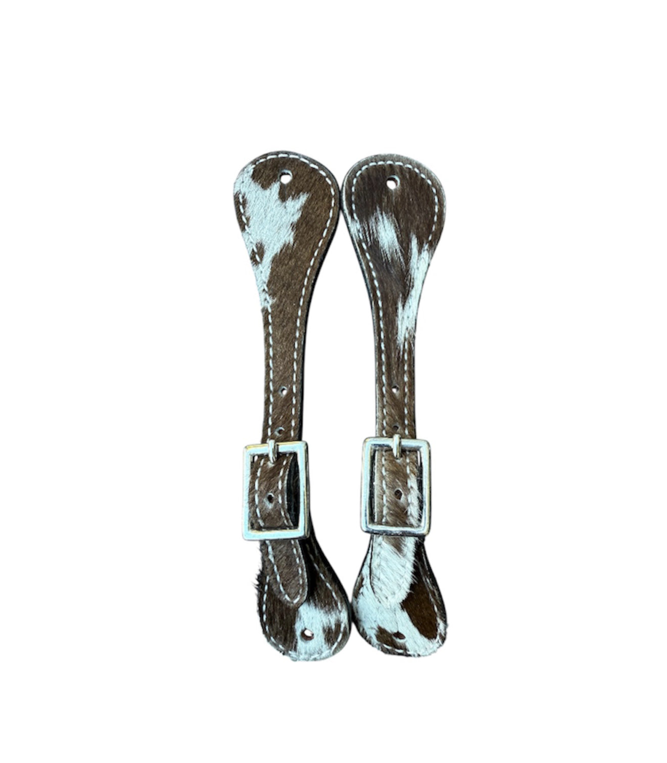 31008E - Leather Hair on Cowhide Youth / Ladies Spur Straps