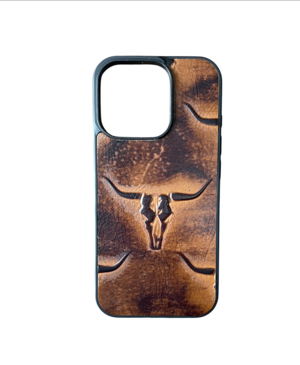 A8807 - IPhone 16 Pro Tooled Leather w Rubber Case