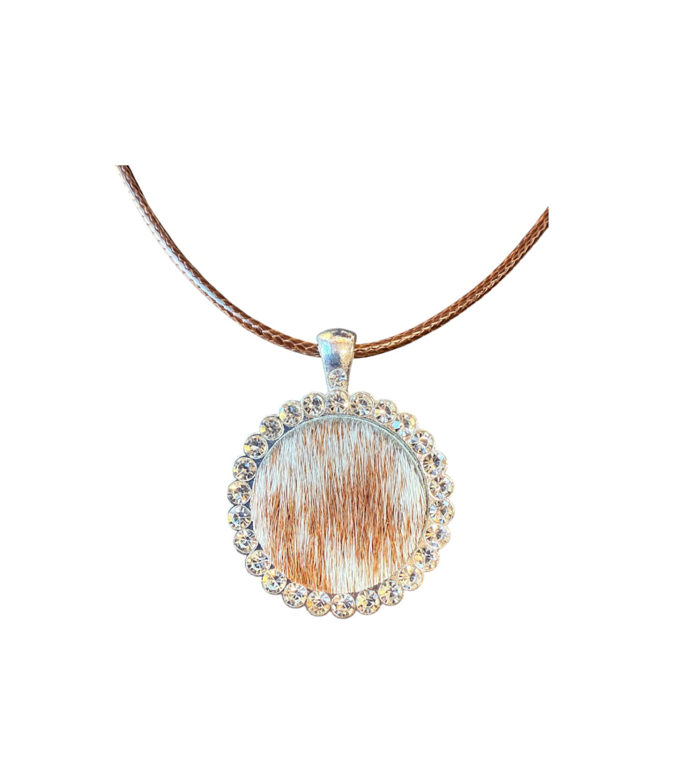 J6929 - 100% Cowhide Necklace & Earrings Set