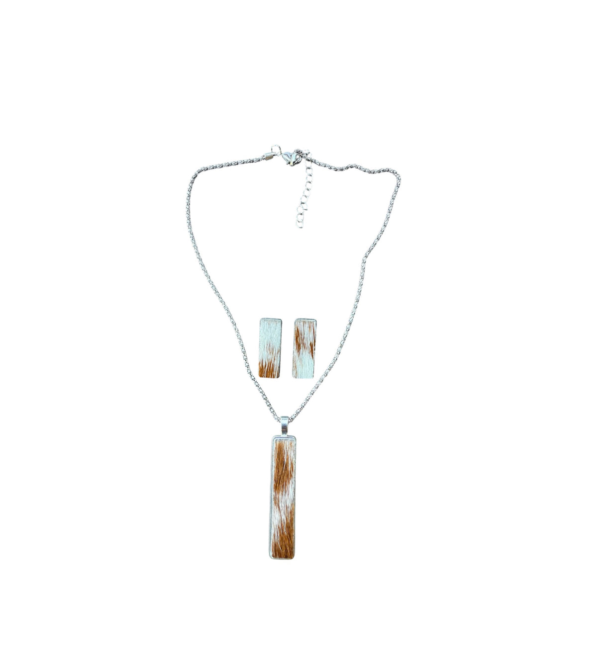 J6927 - 100% Cowhide Necklace & Earrings Set - Rawhide Western Wear