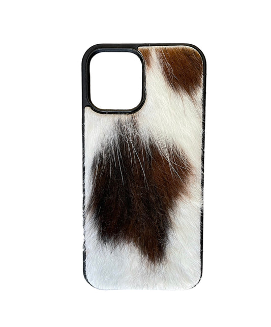 A8359 - IPhone 12 Pro Max Hair on Hide Leather w Rubber Case