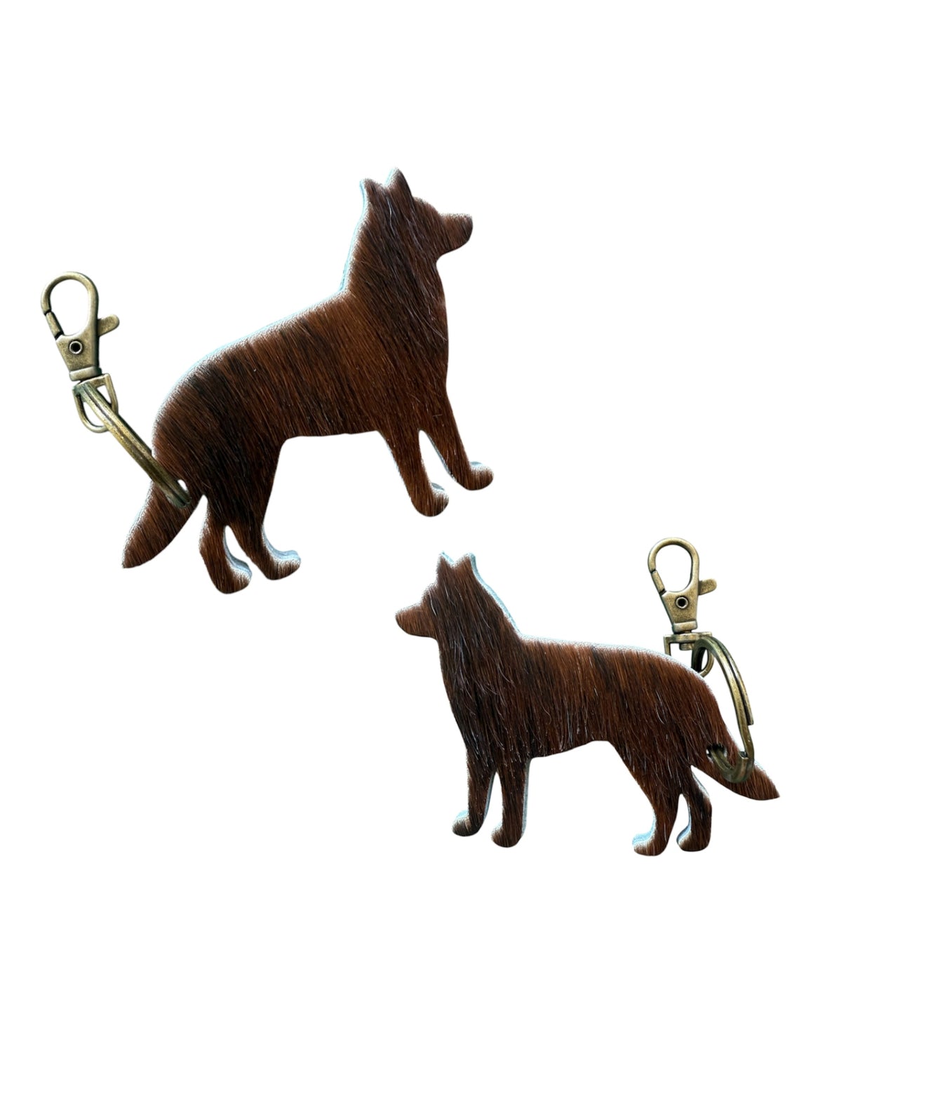 A7989 - Double Sided 100% Hair On Hide Leather Keychain