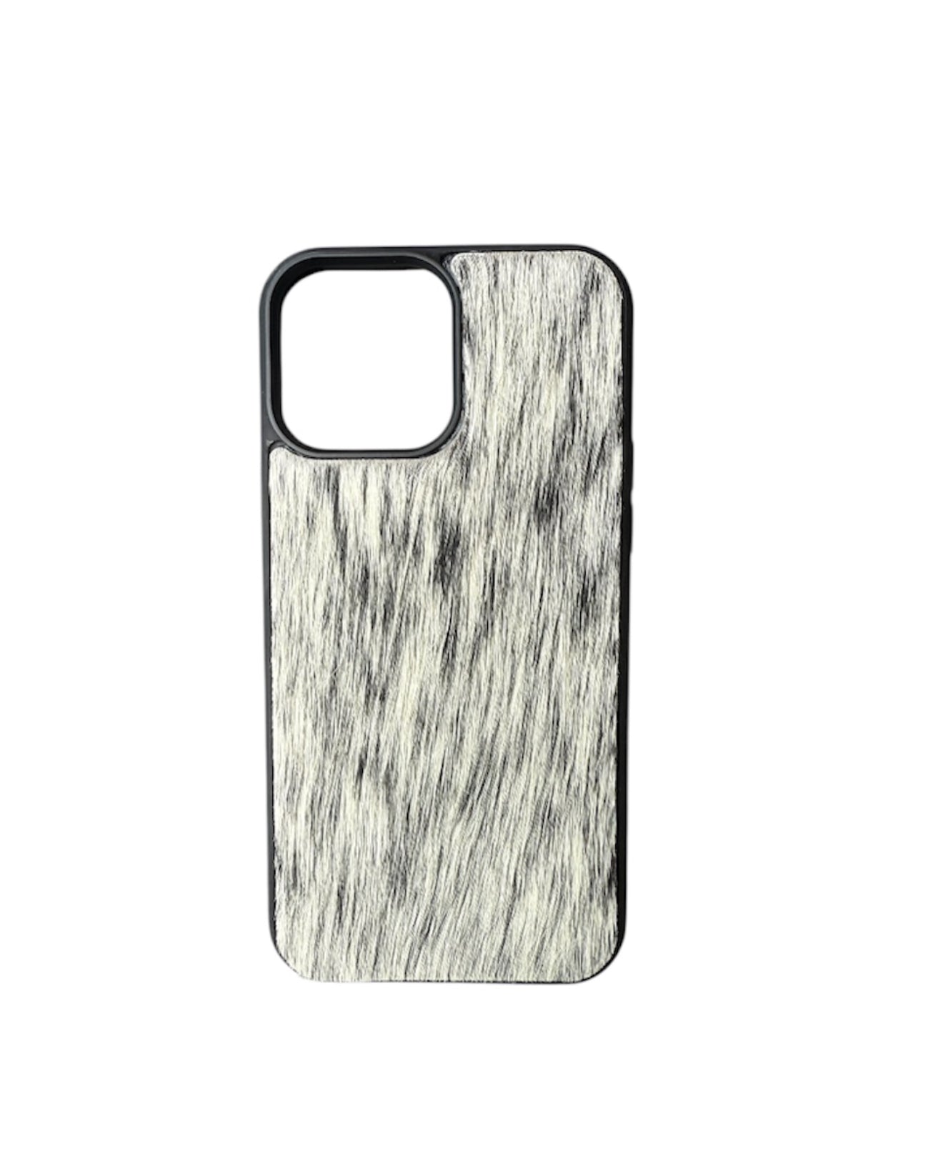 A8635 - IPhone 14 Pro Max Hair on Hide Leather Case